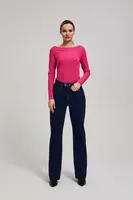 Marisse Mid-Rise Wide-Leg Jeans In Navy Blue