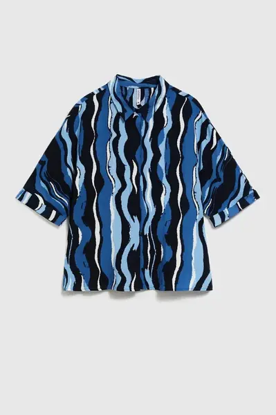 Marisse Women's Shirt L-Ko-4362 Navy