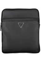 Black Mens Patterned Shoulder Bag Guess Certosa - Mens