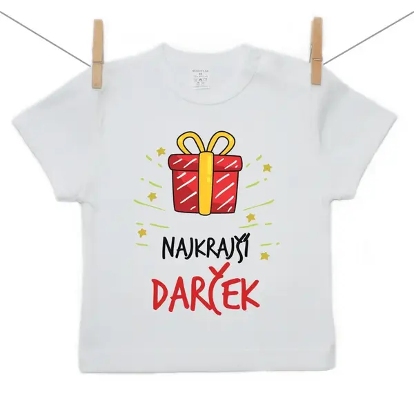 Boodyy Tričko s krátkym rukávom Najkrajší darček 68 (3-6 mesiacov)