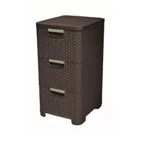 Regál Curver Style 3x14L se zásuvkami tmavě hnědý