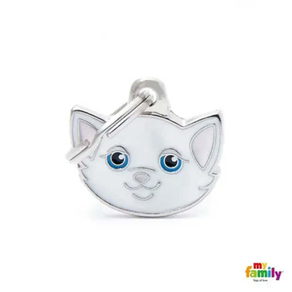 MF WHITE EUROPEAN SHORTHAIR 2x1,9cm gravírovateľný prívesok