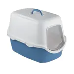 STEFANPLAST CATHY krytá mačacia toaleta modrá s bielou 56x40x40cm 99720