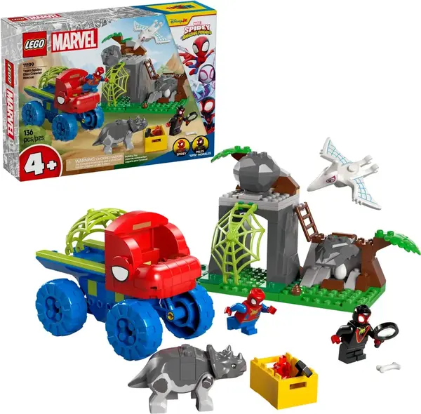 LEGO Spideyho tím a záchrana dinoaurov s truckom11199