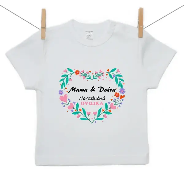 Boodyy Tričko s krátkym rukávom Mama a dcéra 92 (18-24 mesiacov)