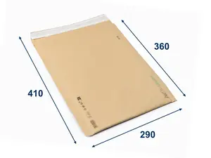 100 ks - Obálka papírová protinárazová 290x360mm s výplní, samolepicí, hnědá