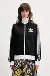 Mikina adidas Originals Classic TT dámská, černá barva, s potiskem, HZ3743