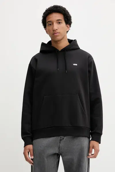 Mikina Vans pánská, černá barva, s kapucí, hladká, VN000R9YBLK1