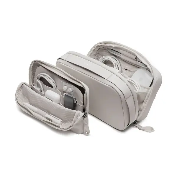 Cestovní organizér 2v1 Orbitkey Tech Pouch x KonMari 23 x 14 x 8 cm béžová barva