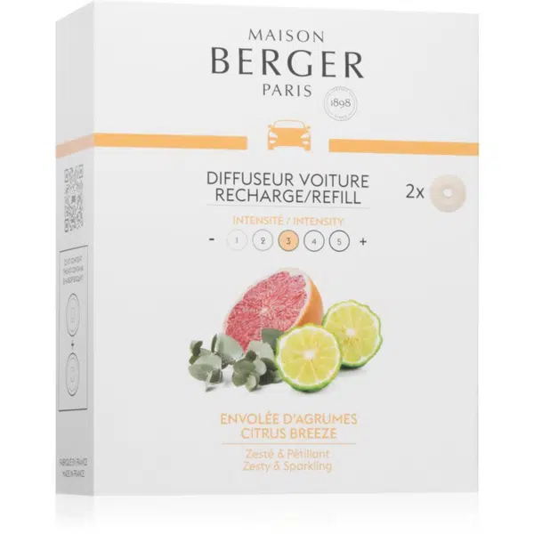 Maison Berger Paris Citrus Breeze vůně do auta náhradní náplň 2x17 g