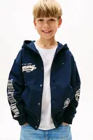 Mikina Tommy Hilfiger tmavomodrá barva, s kapucí, KB0KB09752