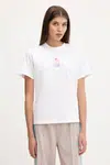 Bavlněné tričko adidas Coquette dámské, bílá barva, JL7489