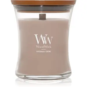 Woodwick Opulent Wood Patchouli Creme vonná sviečka s dreveným knotom 275 g