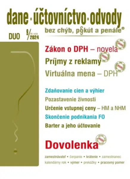 DUO 9/2024  – Dane, účtovníctvo, odvody bez chýb, pokút a penále