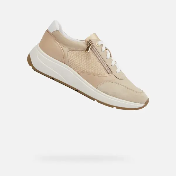 Beige women's sneakers Geox Cristael - Women's