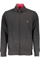 US GRAND POLO MEN'S BLACK ZIP-UP SWEATSHIRT