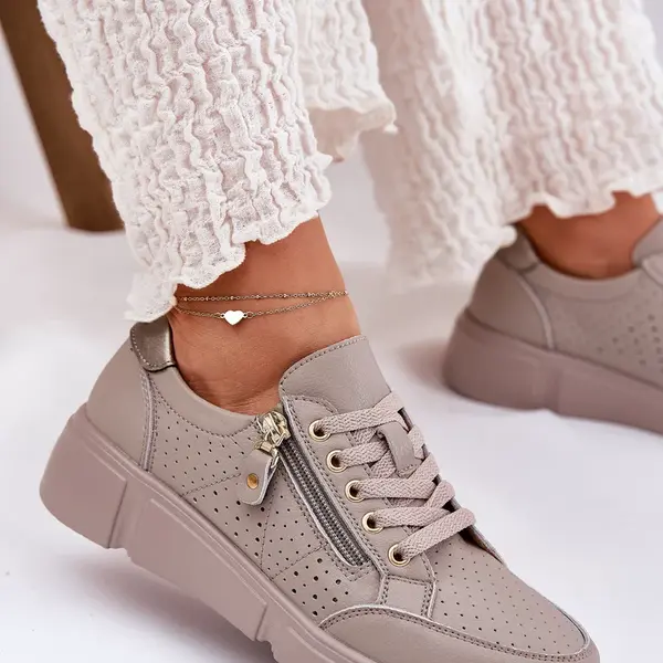 Kožené Športové Topánky Tenisky Na Platforme S Zipsom Vinceza