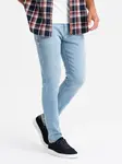 Ombre Men's tailored denim SLIM FIT pants with elastane - blue