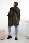 Insulated sweatshirt with asymmetrical zipper in khaki color