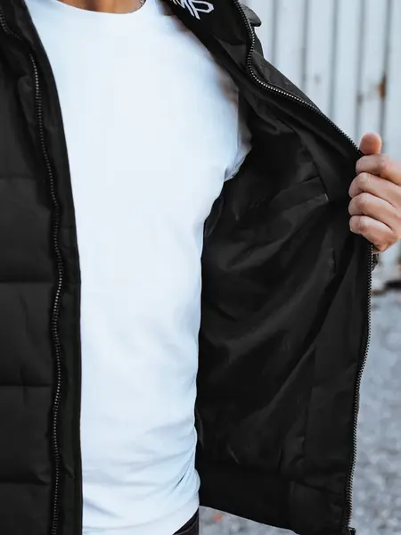 Pánska zimná prešívaná bunda s kapucňou