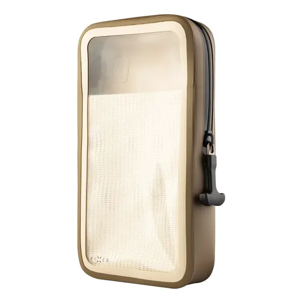 Voděodolné pouzdro na mobilní telefon FIXED Dry Case z hypalonu s certifikací IPX8, khaki