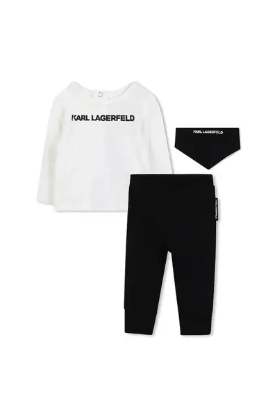 Dětská bavlněná souprava Karl Lagerfeld 3-pack černá barva, Z30669