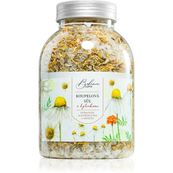 Bohemia Gifts & Cosmetics Bohemia Natur kúpeľová soľ s tromi druhmi bylín harmanček, nechtík, materina dúška 1200 g