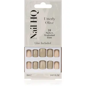 Nail HQ Square umelé nechty Utterly Olive 24 ks