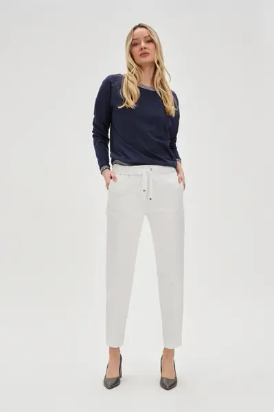 Marisse Women's Trousers L-Sp-4614 White