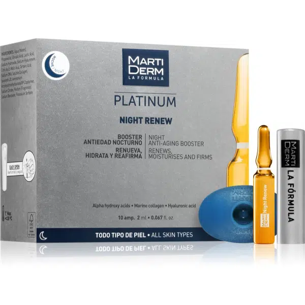 MartiDerm Platinum Night Renew nočné protivráskové sérum v ampulkách 10x2 ml