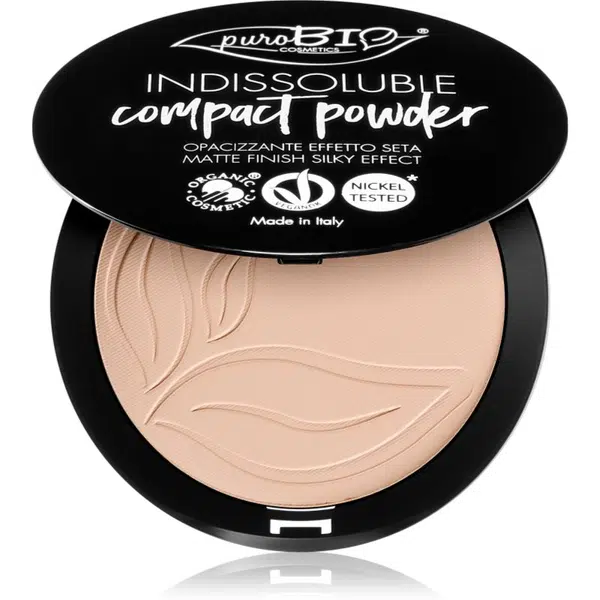 puroBIO Cosmetics Indissouble kompaktný púder s matným efektom odtieň 01 9 g
