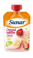 SUNAR kašička ovocná kapsička banán, jahoda, ovsené vločky 6m+ 120 g