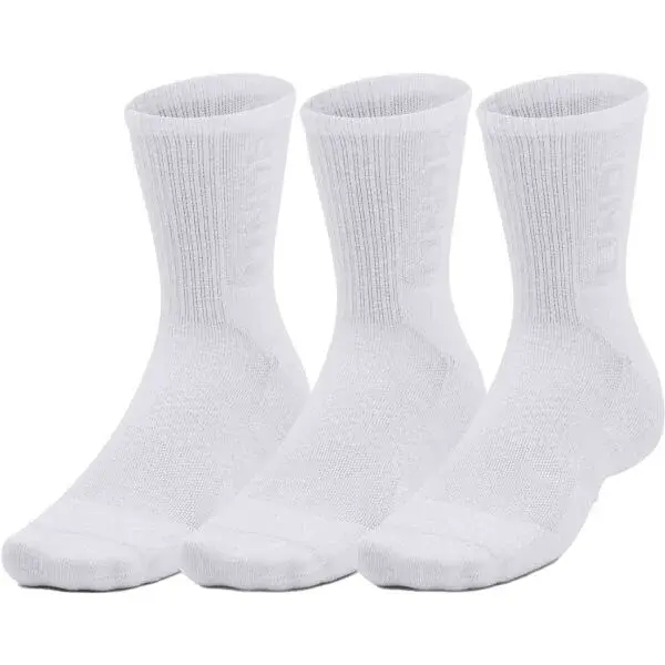 Under Armour 3-MAKER MID-CREW 3PK Unisex ponožky, bílá, velikost M