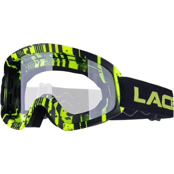 Laceto BUZZ Dětské cyklistické brýle na freeride a downhill, reflexní neon, velikost