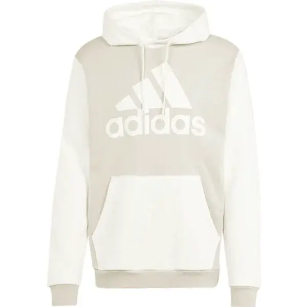 adidas ESSENTIALS FLEECE BIG LOGO HOODIE Pánská mikina, béžová, velikost XXL