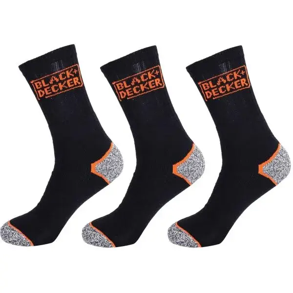 BLACK & DECKER SOCKS 3P Pracovní ponožky, černá, velikost 47-49