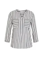 TOM TAILOR Blúzka  dymovo modrá / biela