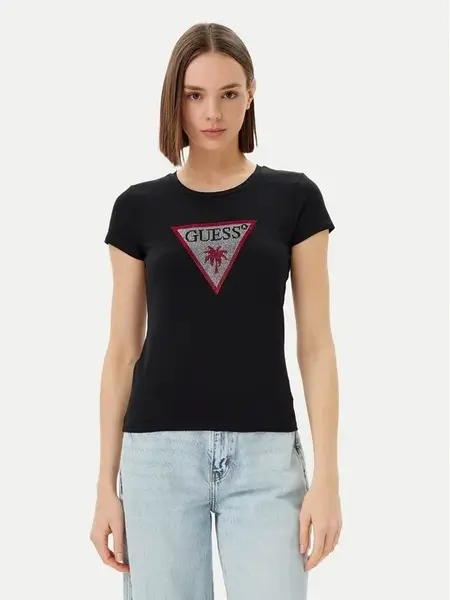 Guess Triangle Rhinestones SS Tee L