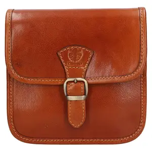 Dámska crossbody kožená kabelka Italia Jitka - koňak