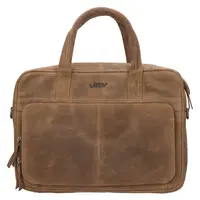 Kožená business taška na notebook Lagen Prokop - hnedá