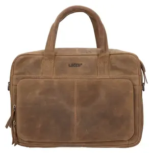 Kožená business taška na notebook Lagen Prokop - hnedá