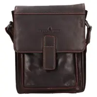 Pánska kožená taška cez rameno Greenwood Nito - tmavo hnedá