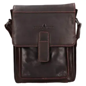 Pánska kožená taška cez rameno Greenwood Nito - tmavo hnedá
