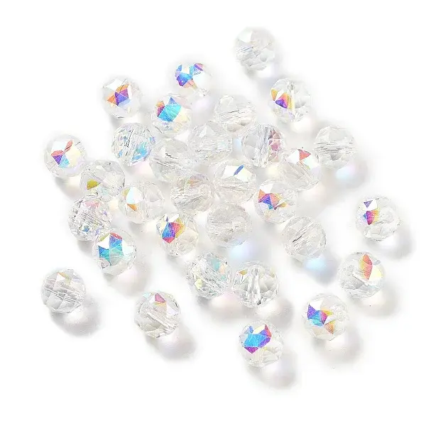 Electroplate Round Glass Beads