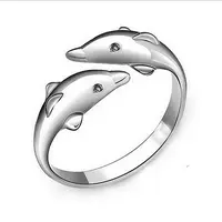 Simple Fashion Style Brass Dolphin Lover Cuff Rings
