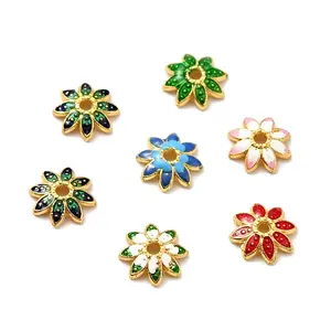 Multi-Petal Alloy Enamel Bead Caps
