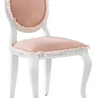 Rustikálna čalúnená stolička ballerina - biela/lososová