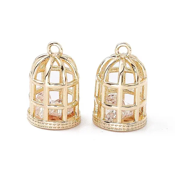 Brass Micro Pave Cubic Zirconia Pendants