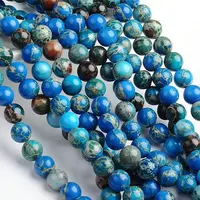 Dyed Natural Imperial Jasper Round Bead Strands