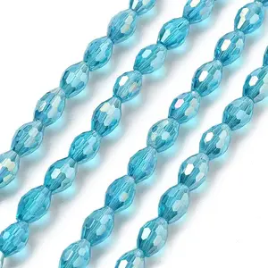 Transparent Electroplate Glass Beads Strands